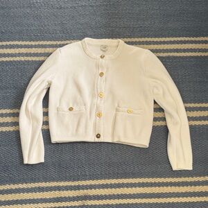 J. Crew elegant White Cardigan lady Sweater